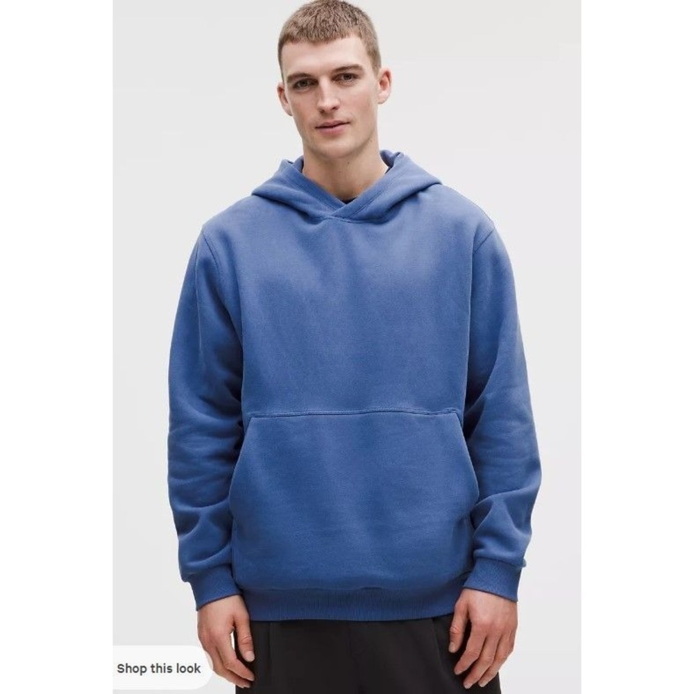 038-Lululemon Men's Steady State Pullover Hoodie BEBL Beaming Blue